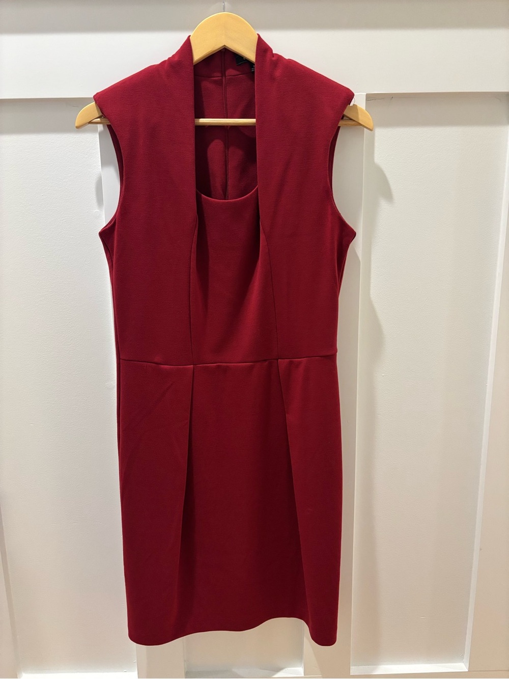 Sleeveless Berry Red Pencil Dress - Classic Women's Work Dress